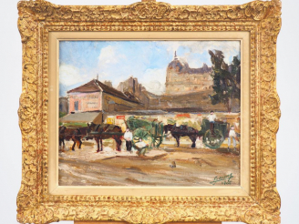 Vente aux enchères Lucien Hector JONAS "Avenue de Breteuil" Huile sur toile. Signée en ba