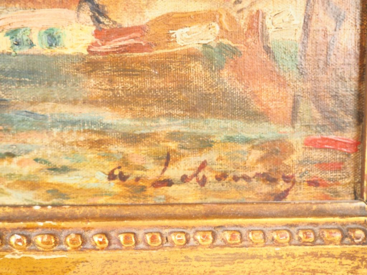 Albert Marie LEBOURG. "La Seine sous Notre Dame". Huile sur toile, sig
