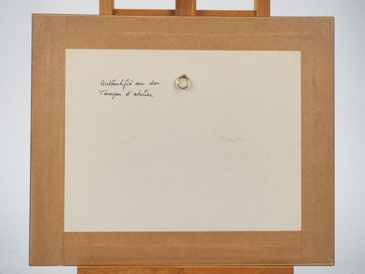 Henri ROUSSEAU. "Pêcheurs d'Alpes maritimes". Huile sur panneau, tampo