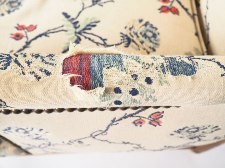 Paire de grands fauteuils XIXème à oreilles languedociens. Dim. 108 x 