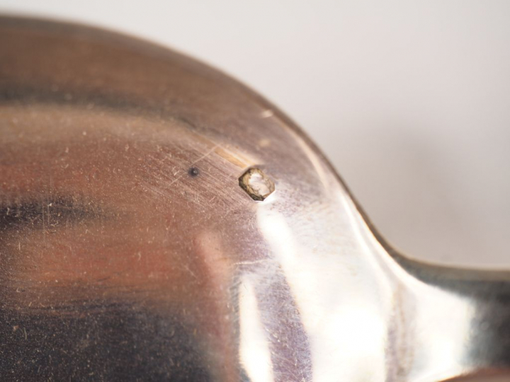 Suite de sept couverts de style Art déco en argent 835/1000. M.O : Wol