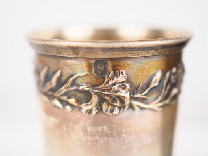 Suite de six verres à liqueur de style Art Nouveau en argent, poinçon 