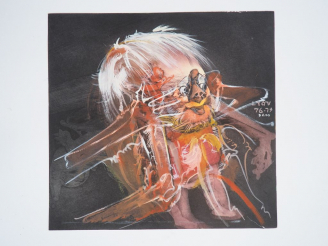 Vente aux enchères DADO. "Ljov, Job". Pointe sèche sur cuivre, signée au milieu à droite.