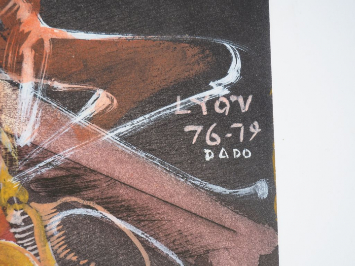 DADO. "Ljov, Job". Pointe sèche sur cuivre, signée au milieu à droite.