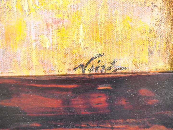 Maxime NOIRÉ. "Paysage d'Afrique du Nord". Huile sur panneau, signée e