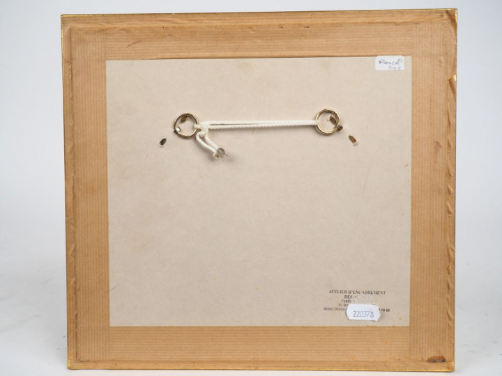 Paul PASCAL. "Marine". Gouache, signée en bas à droite. Dim. 6,5 x 10,