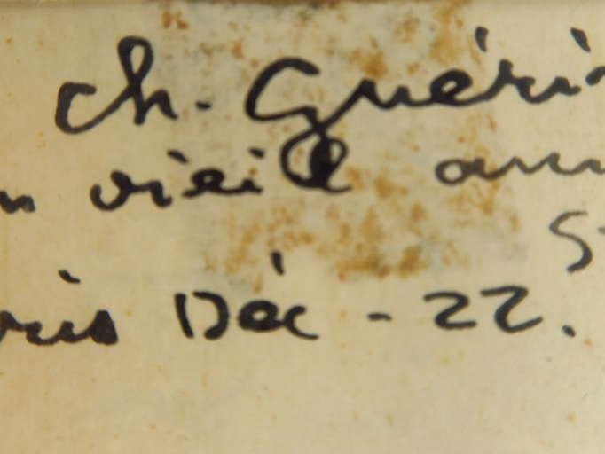 STEINLEN. "Personnage auprès du feu". Dessin, signée en à droite. Envo