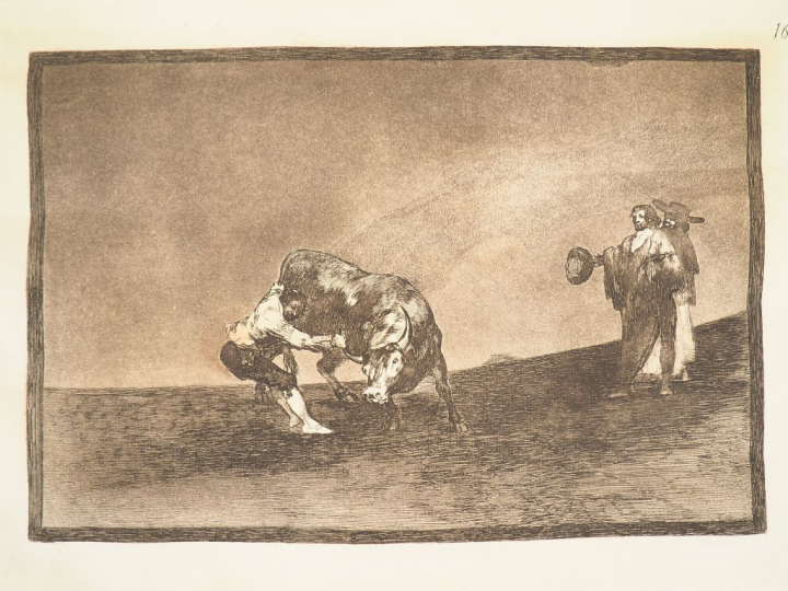 Francisco GOYA. "Le même Martincho luttant avec un taureau dans les ar