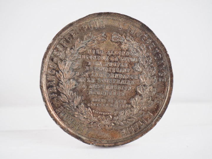 Médaille en étain "Alliance franco-sarde pour l'indépendance de l'Ital