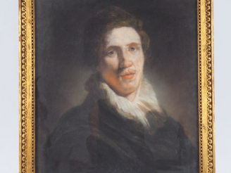 Vente aux enchères Ecole française fin XIXème "Portrait d'homme" Pastel. 63 x 52,5 cm