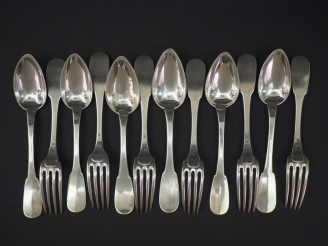 Vente aux enchères Suite de six grands couverts en argent, poinçon Minerve, modèle unipla