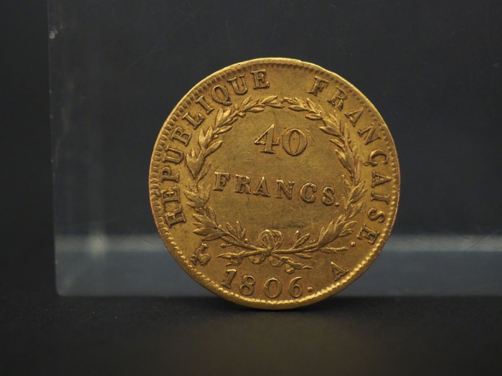 Pièce de 40 Francs or, 1806-A. FRAIS ACHETEURS 5% TTC.