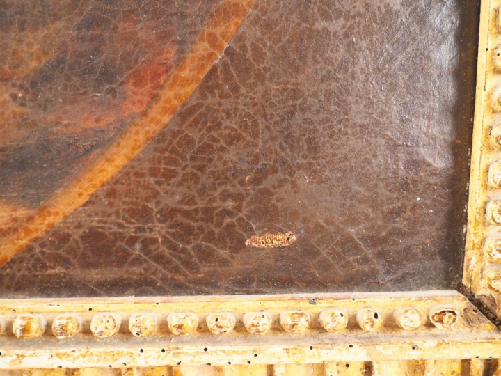 	Ecole française XVIIIème. "Saint Jérôme" Huile sur toile dans un cadr