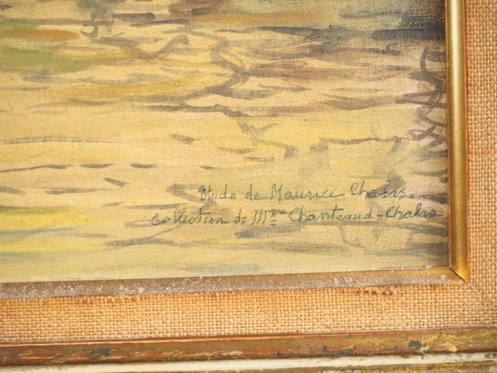 Maurice CHABAS "Etude pour un paysage breton". Huile sur toile maroufl