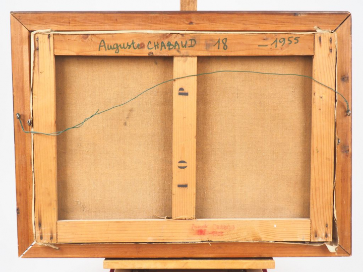 A. CHABAUD.  "Le chemin dans la montagnette". Huile sur toile, signée 
