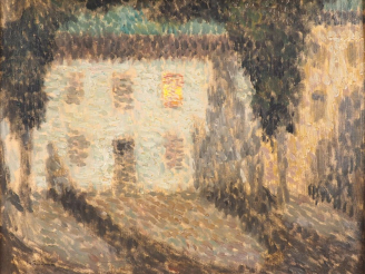 Vente aux enchères Henri LE SIDANER (1862-1939) "Nocturne, fenêtre éclairée" Huile sur pa