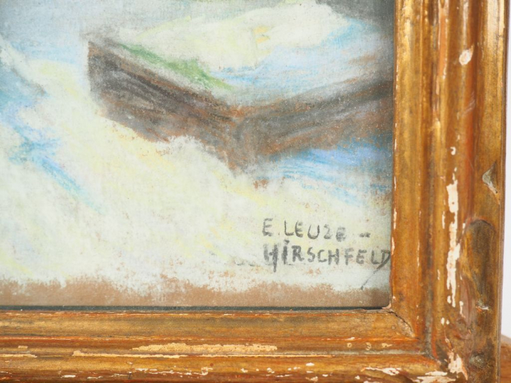 E. LEUZE-HIRSCHFIELD. "le cimetière St Sébastien à Salzbourg" Pastel s