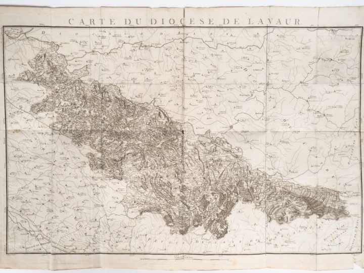 [ATLAS DE LA PROVINCE DE LANGUEDOC]. CARTE DES DIOCESES DU LANGUEDOC d
