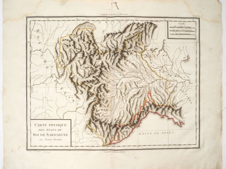 TARDIEU. (P.F). Ensemble de 5 cartes gravées. Carte physique de l'tali