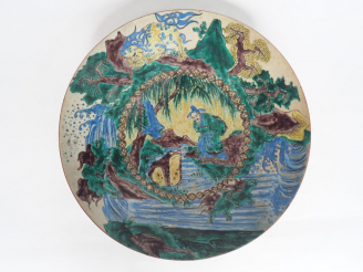 Vente aux enchères Japon, XVIIe - XVIIIe siècle, Ôzara (Grand plat) en grès de type Ko-ku