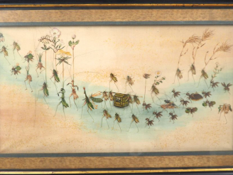 Vente aux enchères Composition figurant des criquets, des mantes religieuses et des abeil