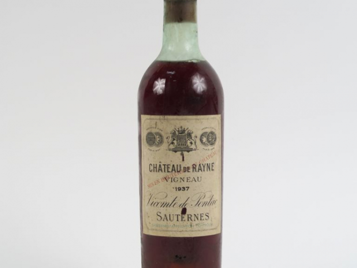 1 BOUTEILLE CHÂTEAU DE RAYNE VIGNEAU 1er CC SAUTERNES - 1937 - HEP