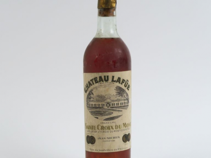 1 BOUTEILLE CHÂTEAU LAFÜE STE CROIX DU MONT - 1955 - LB-HEP/CAPSULE DÉ