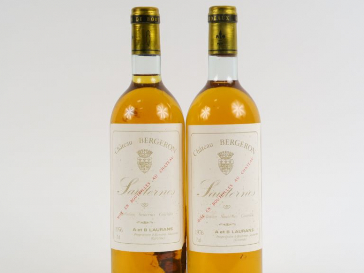 2 BOUTEILLES CHÂTEAU BERGERON SAUTERNES - 1976 - BG