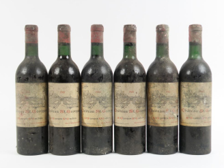 Vente aux enchères 6 BOUTEILLES CHÂTEAU ST GEORGES - 1965 - BG/BS/ET