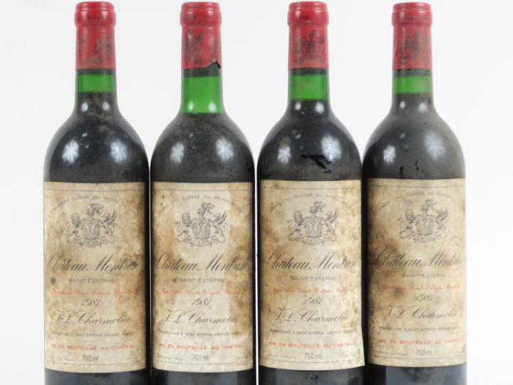 4 BOUTEILLES CHÂTEAU MONTROSE GCC ST ESTEPEHE - 1981 - 1 BG/ET