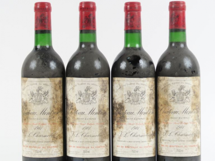 4 BOUTEILLES CHÂTEAU MONTROSE GCC ST ESTEPEHE - 1981 - BG/ET