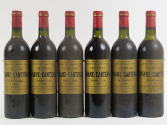 Vente aux enchères 6 BOUTEILLES CHÂTEAU BRANE CANTENAC GCC MARGAUX - 1981 - 4 BG/1 LB/1 L