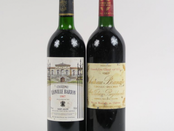 2 BOUTEILLES GCC ST JULIEN 1987 : 1 CHÂTEAU BRANAIRE BG/ELT - 1 CHÂTEA