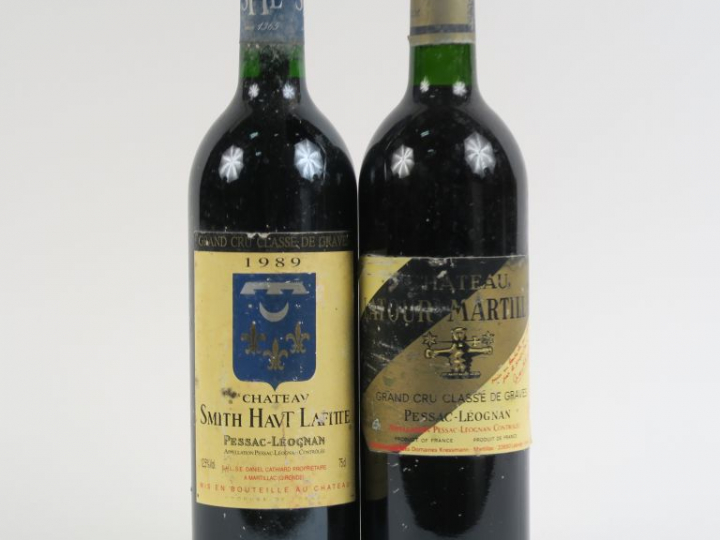 2 BOUTEILLES CC GRAVES 1989 : 1 CHÂTEAU SMITH HAUT LAFITTE - 1 CHÂTEAU