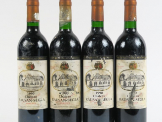 Vente aux enchères 4 BOUTEILLES CHÂTEAU RAUSAN SEGLA GCC MARGAUX - 1990 - BG/ELA