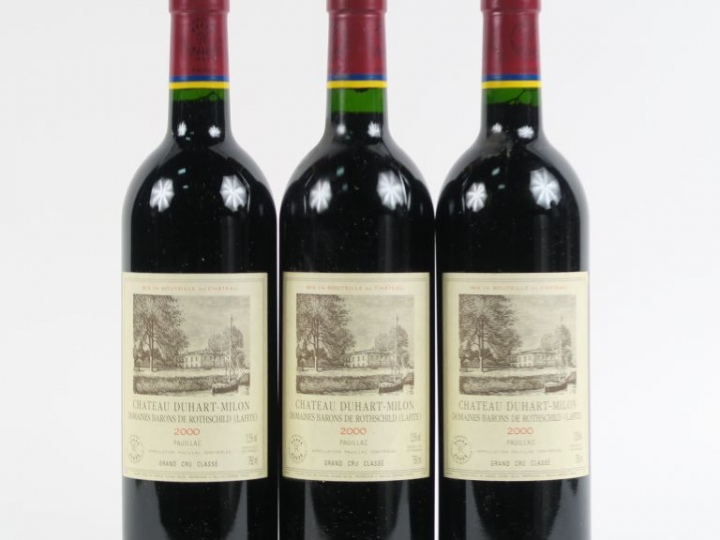 3 BOUTEILLES CHÂTEAU DUHART MILON GCC PAUILLAC - 2000 - 1 BG
