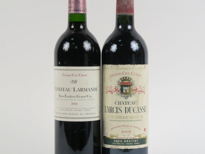 2 BOUTEILLES GCC ST EMILION 2002 : 1 CHÂTEAU LARCIS DUCASSE - 1 CHÂTEA