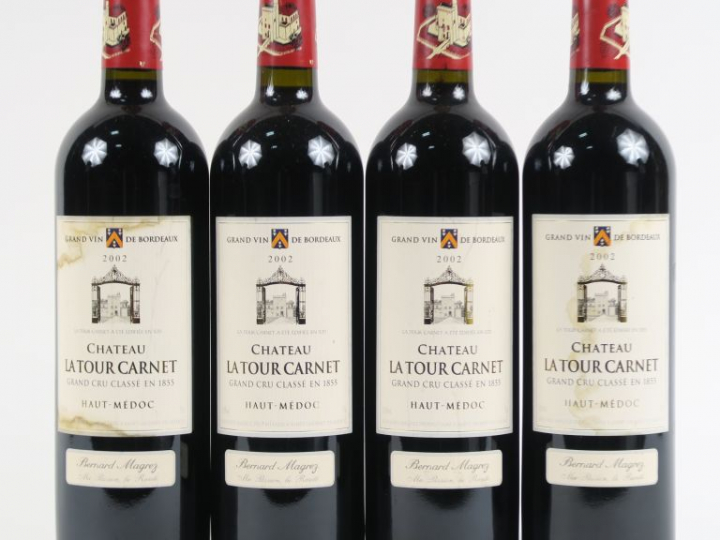 4 BOUTEILLES CHÂTEAU LA TOUR CARNET GCC HAUT MEDOC - 2002 - 1 ELT