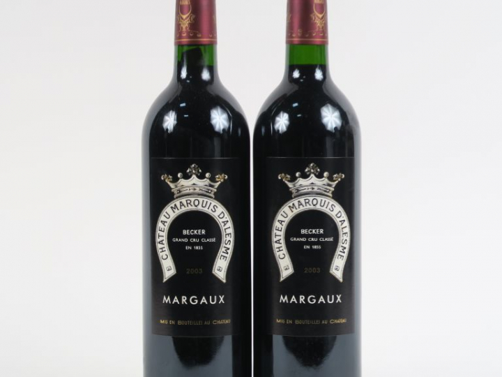 2 BOUTEILLES CHÂTEAU MARQUIS D'ALESME GCC MARGAUX - 2003