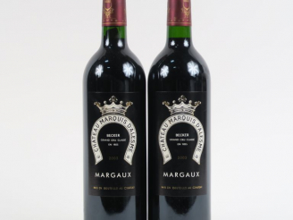 Vente aux enchères 2 BOUTEILLES CHÂTEAU MARQUIS D'ALESME GCC MARGAUX - 2003
