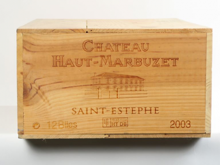 12 BOUTEILLES CHÂTEAU HAUT MARBUZET ST ESTEPHE - 2003 - CBO