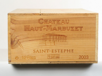 Vente aux enchères 12 BOUTEILLES CHÂTEAU HAUT MARBUZET ST ESTEPHE - 2003 - CBO