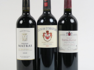 Vente aux enchères 3 BOUTEILLES GCC ST EMILION : 1 CLOS DE L'ORATOIRE 2007 - 1 CHÂTEAU MA