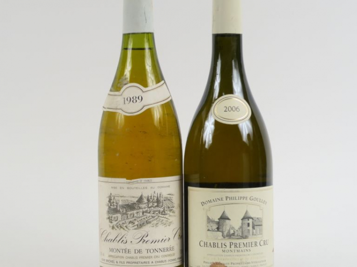2 BOUTEILLES CHABLIS 1er CRU : 1 MONTÉE DE TONNERRE MICHEL   FILS 1989