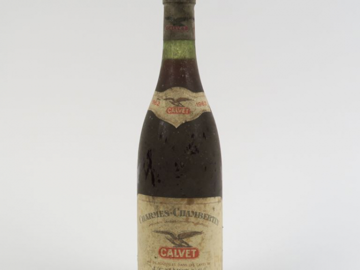 1 BOUTEILLE CHARMES CHAMBERTIN CALVET - 1962 - 2 CM/BLS
