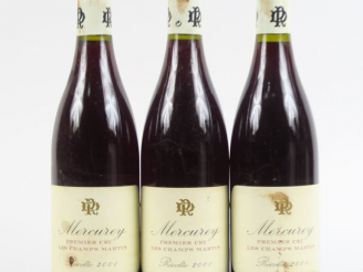 Vente aux enchères 3 BOUTEILLES MERCUREY 1er CRU 'LES CHAMPS MARTIN' MARC ROUGEOT DUPIN -