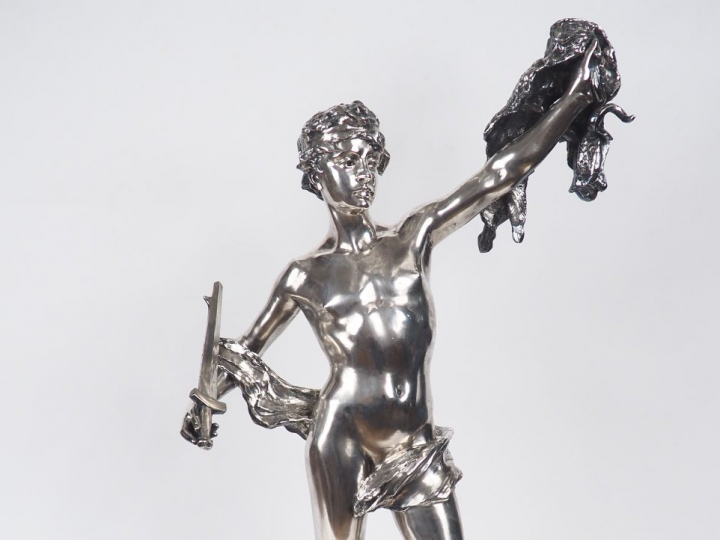 Alfred Désiré LANSON "Jason et la toison d'or". Sculpture en argent, p