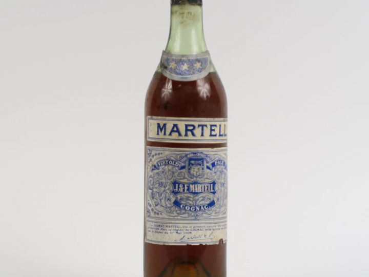 1 VIEILLE BOUTEILLE COGNAC MARTELL - CAPSULE ÉTAIN