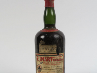 Vente aux enchères 1 VIEILLE BOUTEILLE LIQUEUR CACAO R. IMART 25° - CAPSULE ÉTAIN