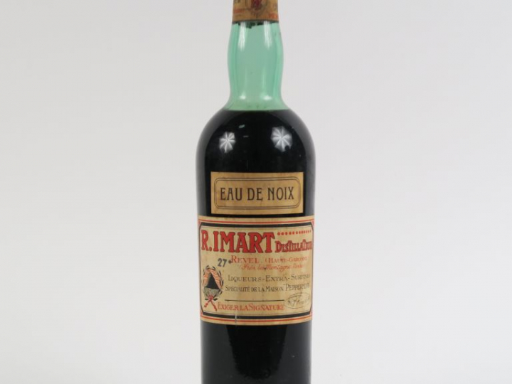 1 VIEILLE BOUTEILLE LIQUEUR EAU DE NOIX R. IMART 27°
